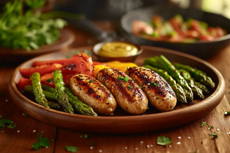 Grilled chicken sausages