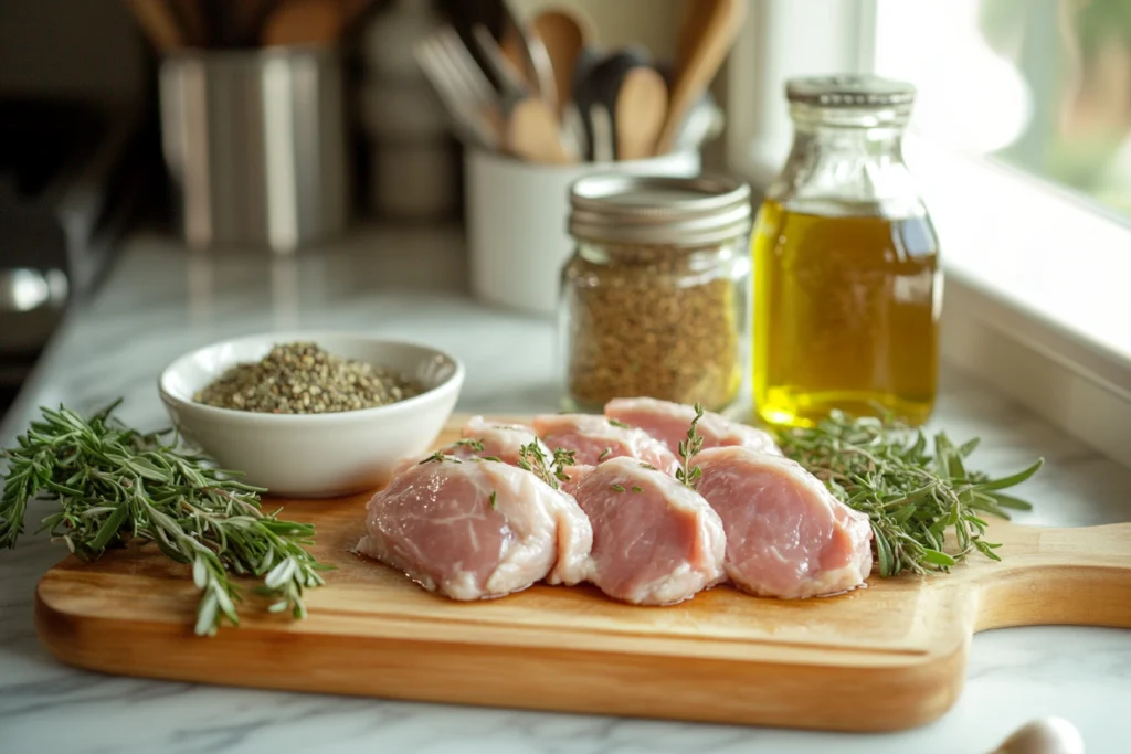 preparations for making the Turkey Chops