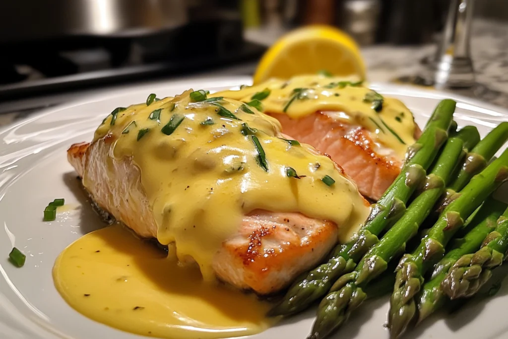 What Sauce Goes with Salmon? here is a  salmon with hollandais