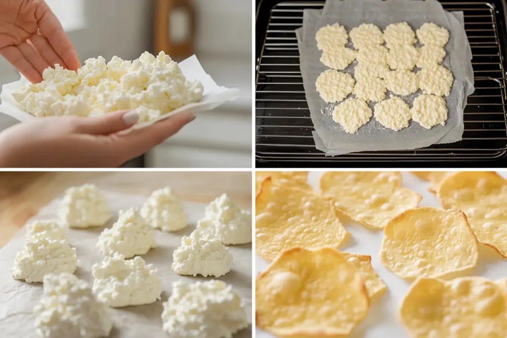 Making cottage cheese chips steps	