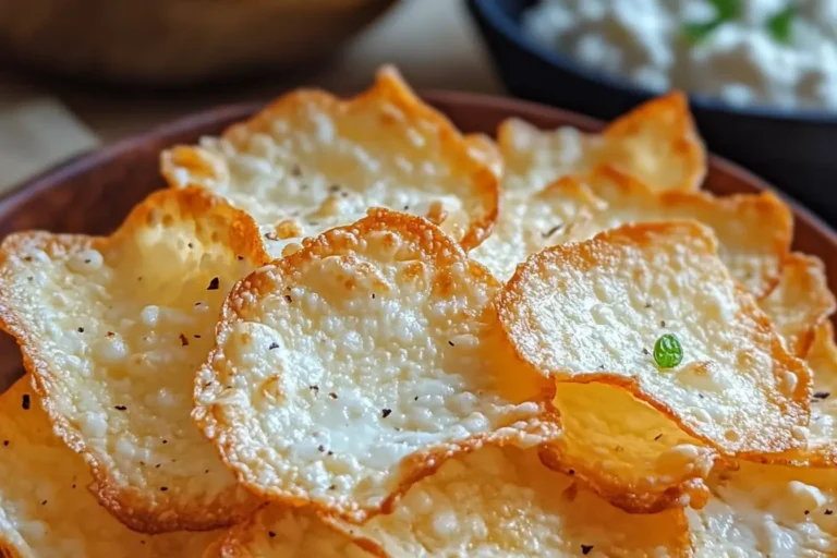 Bowl of crispy cottage cheese chips